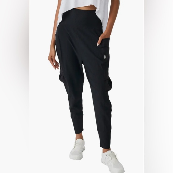 Free People Black Cargo Joggers - Picture 1 of 7